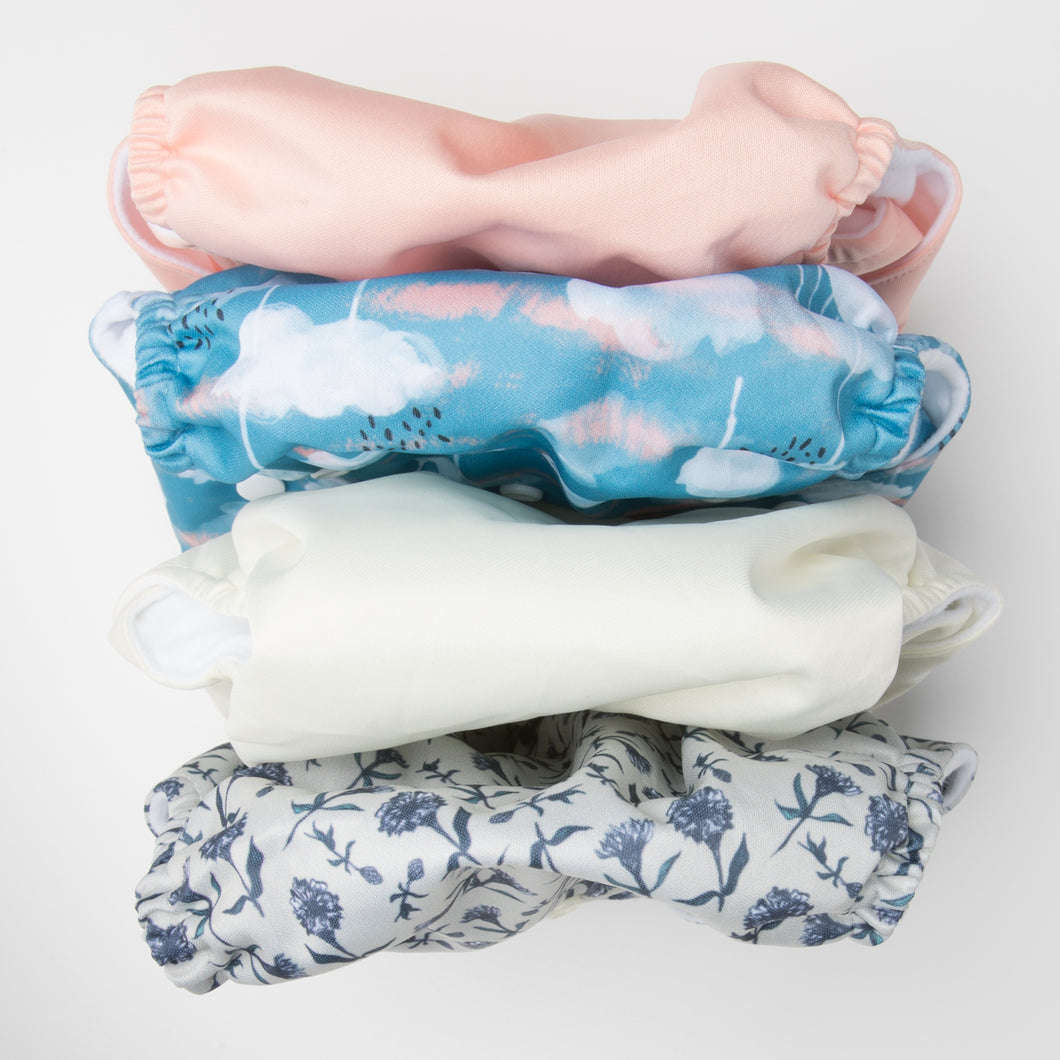 Nappy Bundles. Pepi Collection Reusable Nappies. Darling Clouds