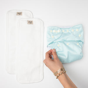 pēpi collection - Azure. Reusable nappies