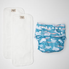 Load image into Gallery viewer, pēpi collection - Fluffy Clouds. Reusable nappies